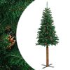 vidaXL Pom Crăciun artificial subțire lemn și conuri verde 180 cm PVC