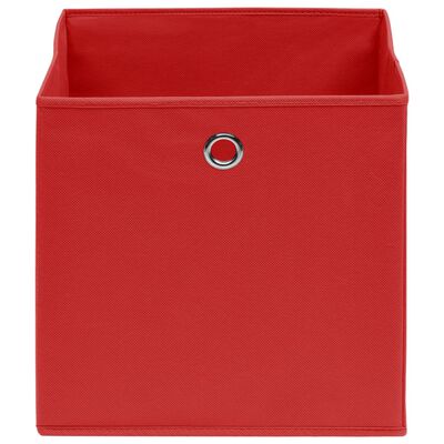 vidaXL Cutii depozitare, 10 buc., roșu, 28x28x28 cm, textil nețesut