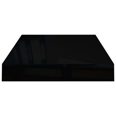 vidaXL Raft de perete suspendat, negru extralucios, 40x23x3,8 cm, MDF