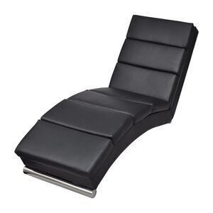 vidaXL Șezlong, negru, piele ecologică