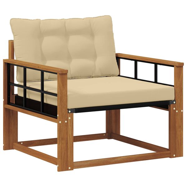 vidaXL Set de canapele de exterior Lemn solid de Acacia și Textilene