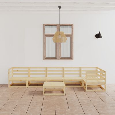 vidaXL Set mobilier relaxare de grădină, 7 piese, lemn masiv de pin