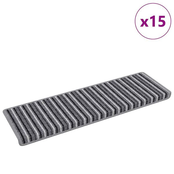 vidaXL Mochete autocolante pentru scară 15 pcs Gri 65 x 21 x 4 cm