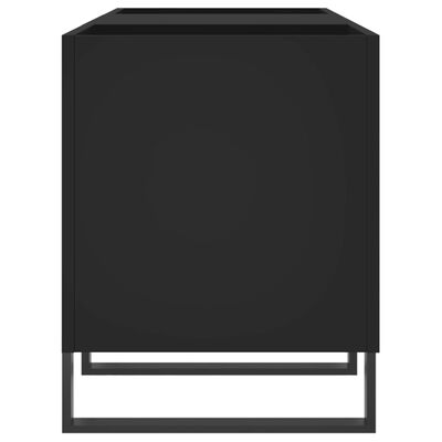 vidaXL Comodă discuri, negru, 121x38x48 cm, lemn prelucrat