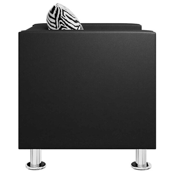 vidaXL Fotoliu, negru, piele ecologică