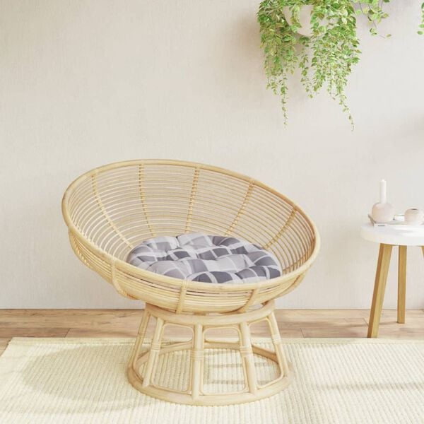 vidaXL Pernă rotundă, gri, &Oslash; 60x11 cm, țesătură Oxford, model carouri