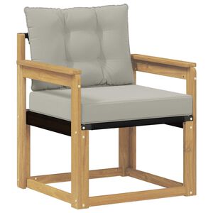 vidaXL Canapea de exterior Lemn solid de Acacia și Textilene Alb