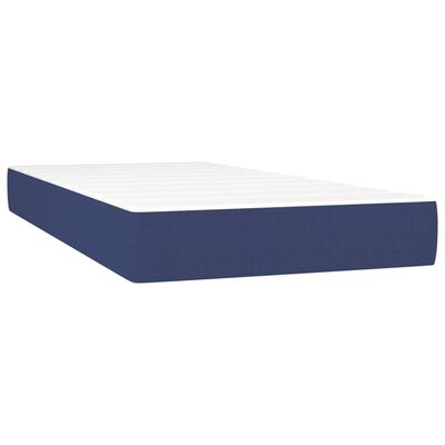 vidaXL Saltea de pat cu arcuri, albastru, 90x190x20 cm, textil