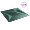 vidaXL Panouri de perete Stea 12 pcs Verde Star 50 x 50 cm Spumă XPS