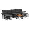 vidaXL Set de canapele de exterior 8 pcs Negru și Gri &icirc;nchis Poliester