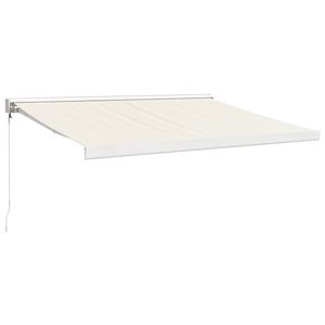 vidaXL Copertină retractabilă, crem, 3,5x2,5 m, textil și aluminiu