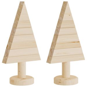 vidaXL Brazi de Crăciun din lemn decorativi 2 buc. 30 cm lemn de pin