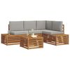 vidaXL Set de canapele de exterior 5 Bucată Gri natural și deschis