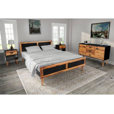 vidaXL Set mobilier dormitor, 4 piese, lemn masiv acacia, 180x200 cm