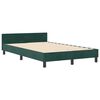 vidaXL Pat cu arcuri cu headboard Verde &icirc;nchis 120 x 200 cm Catifea