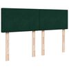 vidaXL Pat box spring cu saltea, verde &icirc;nchis, 140x190 cm, catifea