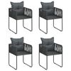 vidaXL Set mobilier de grădină, 5 piese, negru, ratan PVC