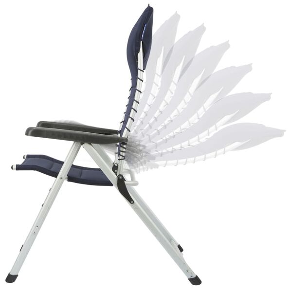 Campart Travel Scaun camping "Novara" 2 buc. albastru 68x43,5x120 cm