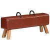 vidaXL Bancă de gimnastică, maro, 110 cm, piele naturală