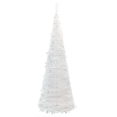 vidaXL Brad de Crăciun artificial pop-up 50 LED-uri alb 120 cm