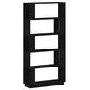 vidaXL Bibliotecă/Separator cameră negru 80x25x163,5 cm lemn masiv pin