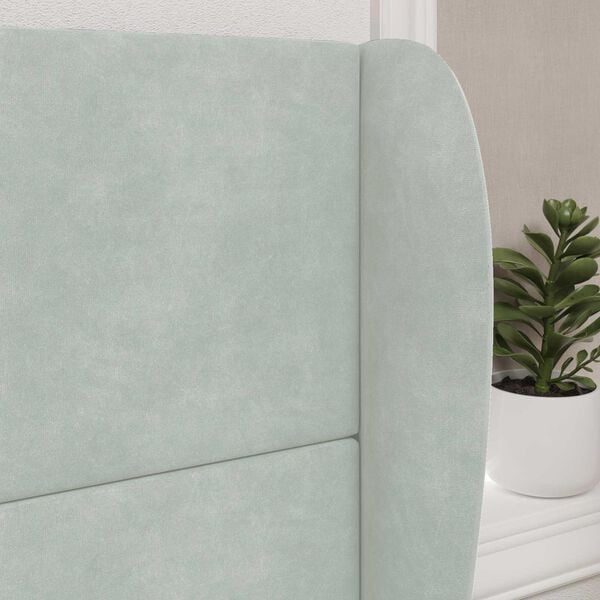 vidaXL Ureche pentru Tăblie Gri deschis 80 x 23 x 6 cm Catifea