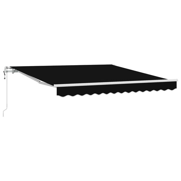 vidaXL Cortina Retractabilă Negru 350 x 250 cm Material textil și oțel