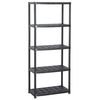 vidaXL Raft de depozitare cu 5 polițe, negru, 71x38x170 cm, plastic