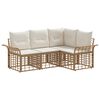 vidaXL Set de canapele de exterior 4 buc. Alb Natural și Crem