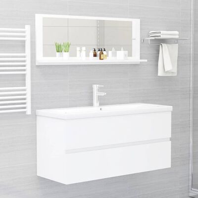 vidaXL Oglindă de baie, alb, 100 x 10,5 x 37 cm, PAL
