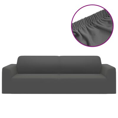 vidaXL Husă elastică pentru canapea 3 locuri poliester jersey antracit