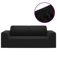 vidaXL Husă elastică pentru canapea cu 2 locuri negru poliester jerseu