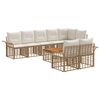 vidaXL Set de canapele de exterior 9 buc. Alb Natural și Crem