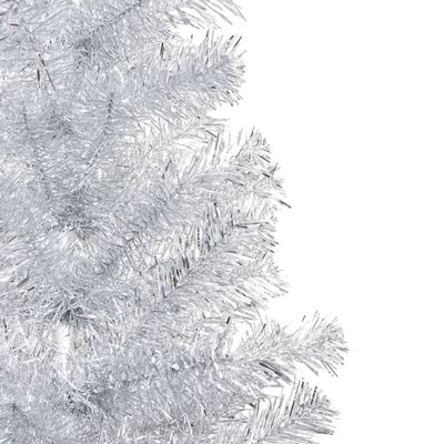 vidaXL Brad Crăciun pre-iluminat cu set globuri, argintiu, 150 cm, PET