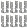 vidaXL Ancore de gard, 6 buc., argintiu, 7x6x15 cm, oțel galvanizat