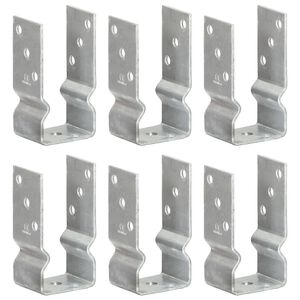 vidaXL Ancore de gard, 6 buc., argintiu, 7x6x15 cm, oțel galvanizat