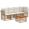 vidaXL Set de canapele de exterior 5 buc. Alb Natural și Crem
