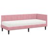 vidaXL Cadru de pat colțar cu saltea cu headboard 2 pcs Gri Catifea