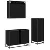 vidaXL Set de mobilier pentru baie 3 pcs Stejar Negru Lemn compozit