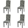 vidaXL Scaune de sufragerie, 4 buc. gri material textil