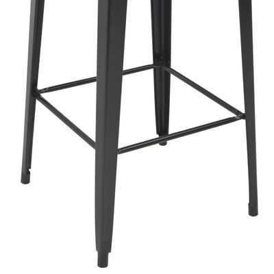 vidaXL Masă de bar, negru, 60x60x108 cm, oțel și lemn masiv de pin