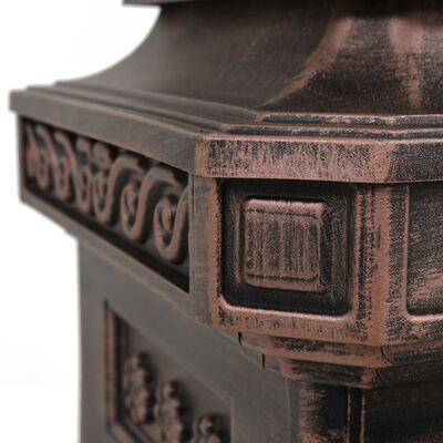 vidaXL Cutie poștală stâlp, aluminiu, stil vintage, inoxidabil, bronz