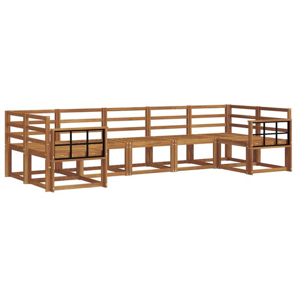 vidaXL Set de canapele de exterior 7 pcs natural Lemn Solid de Acacia