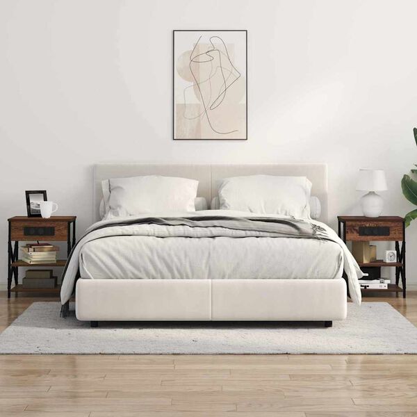 vidaXL Dulap de noapte Stejar &icirc;nchis 41 x 31 x 51 cm Lemn compozit