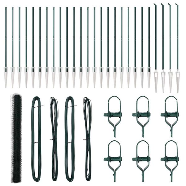 vidaXL St&acirc;lp de gard. Verde 50 x 1,5 m (plasă de 50 mm) Oțel și PVC