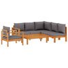 vidaXL Set de canapele de grădină cu perne, 5 buc., lemn masiv acacia