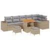 vidaXL Set de canapele pentru grădină 9 pcs Beige și gri deschis
