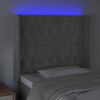 vidaXL Tăblie de pat cu LED, gri deschis, 93x16x118/128 cm, catifea
