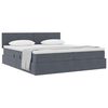 vidaXL Pat cu storage cu saltea cu headboard Gri &icirc;nchis 100 x 200 cm