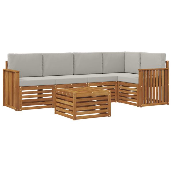 vidaXL Seturi de canapele cu pernă 6 pcs Gri natural și deschis